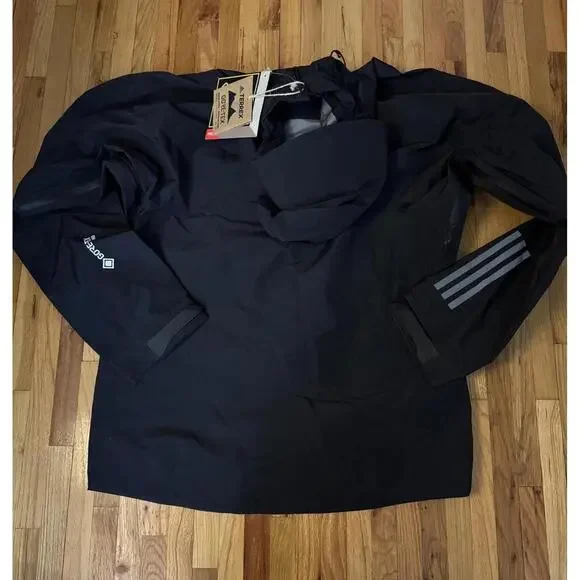 Adidas Terrex Jacket Mens Large Black TRK GTX PRO J Gore-Tex Pro Hooded HH8899